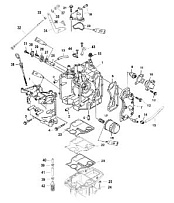 Блок цилиндров и крышки 4-Х ТАКТНОГО ПЛМ MERCURY F15 Серийный номер от 0P401000 и выше