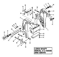 Кронштейн транца(длинный вал S/N-0C160936 и выше) 2-Х ТАКТНОГО ПЛМ MERCURY 50EO Серийный номер от 0B122930 до 0D000749