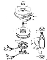 Маховик и стартер 2-Х ТАКТНОГО ПЛМ MERCURY 90 Серийный номер от 9483121 до 9506480