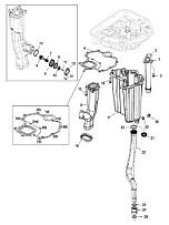 Переходная пластина(нижняя) 4-Х ТАКТНОГО ПЛМ MERCURY 135 Серийный номер от 0P419487 до 0P464487