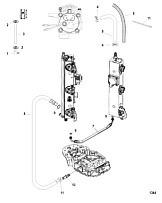 Воздушный шланг 2-Х ТАКТНОГО ПЛМ MERCURY 150 PRO XS L OPTIMAX Серийный номер от 1B690542 и выше