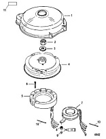 Маховик и статор (электрический) 2-Х ТАКТНОГО ПЛМ MERCURY 50EO Серийный номер от 0P325500 и выше