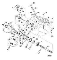 Корпус шестерни, карданный вал - 2:1 передаточное число 4-Х ТАКТНОГО ПЛМ MERCURY 30 Серийный номер от 0T409000 до 1B226999