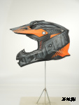 Шлем кроссовый HETOSHI OF836 EXOSS CROSS PRO MX289 цв.Черно-серо-оранжевый Матовый р.XXL