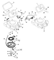 Стартер в сборе 4-Х ТАКТНОГО ПЛМ MERCURY F15 Серийный номер от 1B227000 до 1B727495