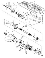 Корпус шестерни, Prop-2.33:1-USA-0T625304/BEL-0P216185 и выше 4-Х ТАКТНОГО ПЛМ MERCURY 50 Серийный номер от 0T409000 до 1B344306