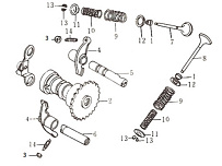 Вал распределительный и клапана двигателя Racer 157QMJ