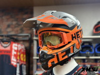 Шлем кроссовый HETOSHI OF836 EXOSS CROSS PRO MX289 цв.Серо-оранжево-черный Матовый р.L