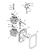 Карбюратор и дроссель 2-Х ТАКТНОГО ПЛМ MERCURY 60 Серийный номер от 6428681 до 0B122929