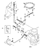 Замок стартера 2-х тактного ПЛМ MERCURY 25 М Серийный номер от 0N055505 и выше