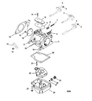 Карбюратор 2-Х ТАКТНОГО ПЛМ MERCURY 60 Серийный номер от 0P017000 до 0P325499