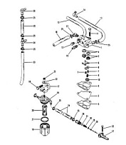 Топливный насос, топливный фильтр и топливные линии 2-Х ТАКТНОГО ПЛМ MERCURY 60 Серийный номер от 9385911 до 9469199