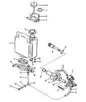 Компоненты закчки масла 2-Х ТАКТНОГО ПЛМ MERCURY 75 Серийный номер от 9589039 до 9793576