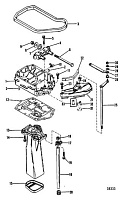 Выхлопная труба 2-Х ТАКТНОГО ПЛМ MERCURY 75 Серийный номер от 9483121 до 9506480
