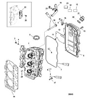 Головка цилиндра 4-Х ТАКТНОГО ПЛМ MERCURY 40 Серийный номер от 1C049739 и выше