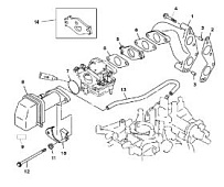 Впускной коллектор 4-Х ТАКТНОГО ПЛМ MERCURY F15 Серийный номер от 0G760300 до 1B226999