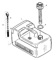 Бак в сборе, топливный - пластик - 3,2 галлона 4-Х ТАКТНОГО ПЛМ MERCURY 4 Серийный номер от 0P401000 и выше