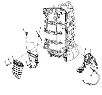 Модуль подачи топлива (Часть 2) 4-Х ТАКТНОГО ПЛМ MERCURY 100 Серийный номер от 0P459572 и выше