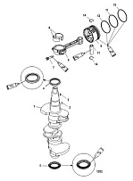 Коленвал, поршни и шатуны 4-Х ТАКТНОГО ПЛМ MERCURY 40 Серийный номер от 1C049739 и выше