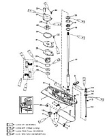 Корпус редуктора (приводной вал)(50/55/60) (Часть 1) 2-Х ТАКТНОГО ПЛМ MERCURY 60 Серийный номер от 9885345 до 9973099