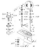 Корпус коробки передач (приводной вал) (1.83: 1 передаточное отношение) 2-Х ТАКТНОГО ПЛМ MERCURY 50EO Серийный номер от 0P325500 и выше