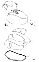 Верх капота 4-Х ТАКТНОГО ПЛМ MERCURY 60 Серийный номер от 0P515897 и выше