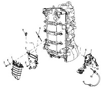 Модуль подачи топлива (Часть 2) 4-Х ТАКТНОГО ПЛМ MERCURY 80 Серийный номер от 1B366823 и выше