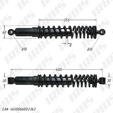 Амортизатор задний (L-400mm,D-10mm,d-10mm) ATV200Utt